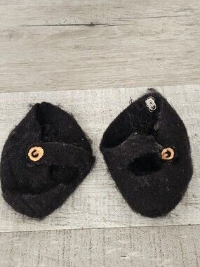 Black Felt Doll Shoes for Dolls of 1940s 1950s Or Antique Doll #99